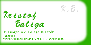 kristof baliga business card